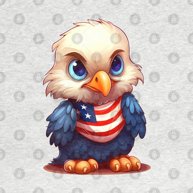 4th of July Baby Bald Eagle #7 by Chromatic Fusion Studio